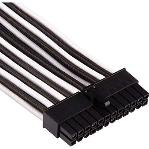 Corsair Premium Individually Sleeved ATX 24-Pin Cable Type 4 Gen 4 – White/Black PSUs, One Size Corsair Premium Individually Sleeved ATX 24-Pin Cable Type 4 Gen 4 – White/Black PSUs, One Size