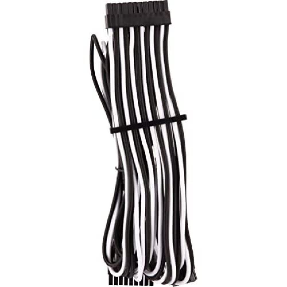 Corsair Premium Individually Sleeved ATX 24-Pin Cable Type 4 Gen 4 – White/Black PSUs, One Size