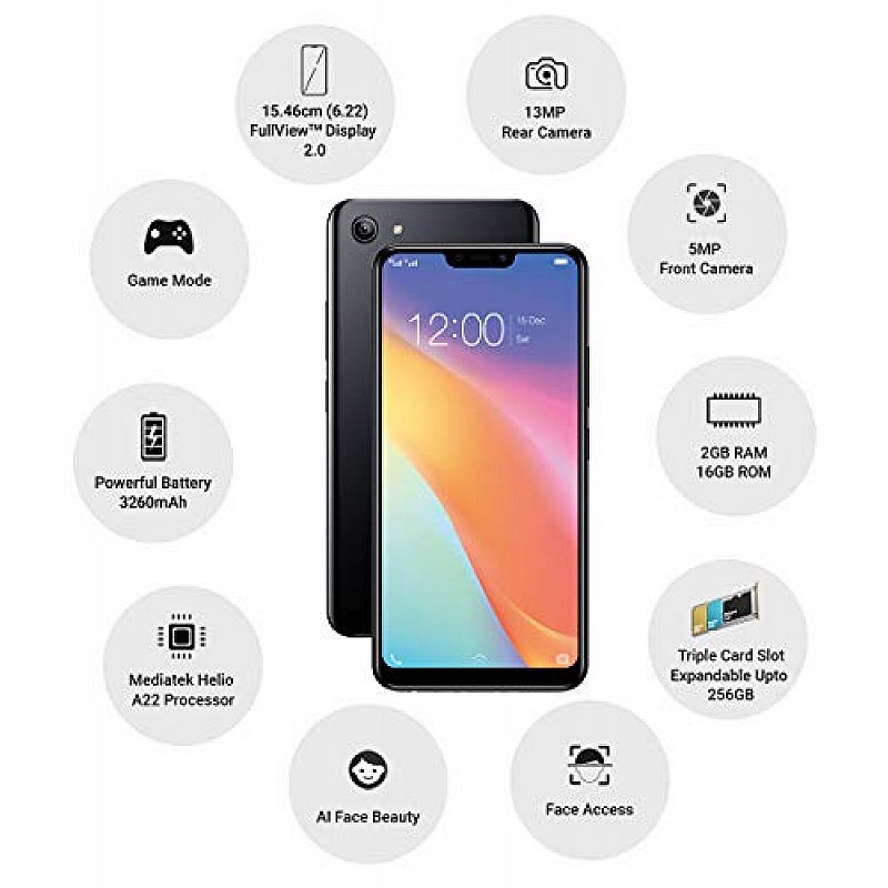 Vivo 1812 Y81i (Black, 2GB RAM, 16GB Storage) Refurbished