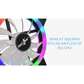 Redgear Turbo F-1 Case Cooling Fan with auto RGB for PC Black Redgear Turbo F-1 Case Cooling Fan with auto RGB for PC Black
