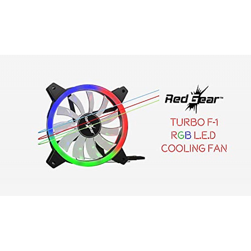 Redgear Turbo F-1 Case Cooling Fan with auto RGB for PC Black