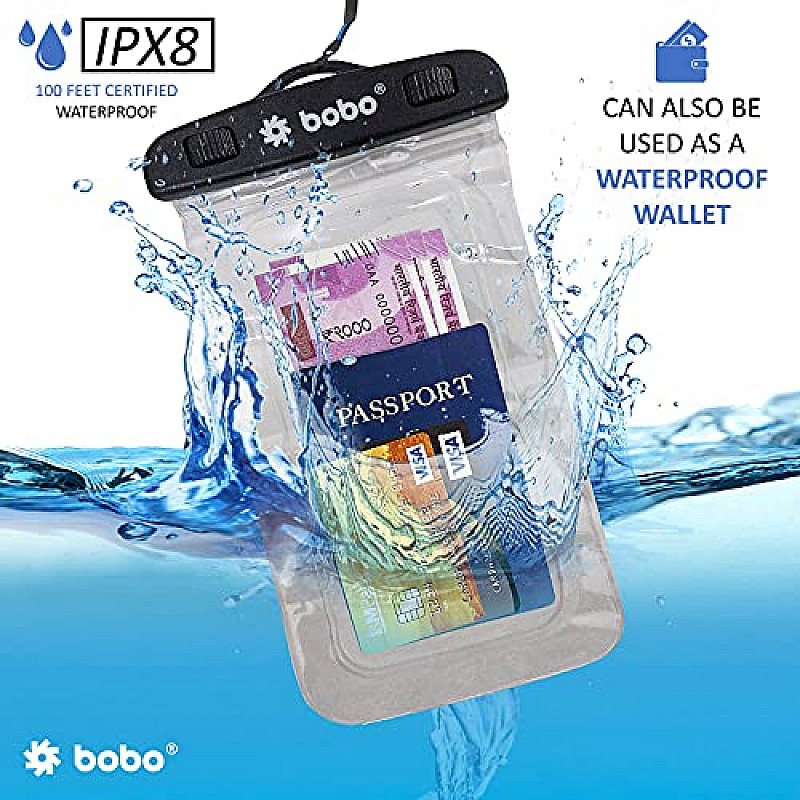 BOBO Non-Toxic TPU and Plastic Dry Bag Case for iPhone Xs Max XR XS X 8 7 6S 6 Plus, (Transparent)