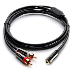CABLESETC Pro Series 3.5mm Stereo Female to 2 RCA Analog Male Jacks 5m