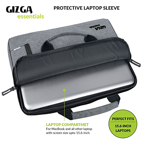 Gizga Essentials Laptop Bag Sleeve Case Cover Pouch with Handle for 15.6 Inch Laptop for Men Women Grey Gizga Essentials Laptop Bag Sleeve Case Cover Pouch with Handle for 15.6 Inch Laptop for Men Women Grey