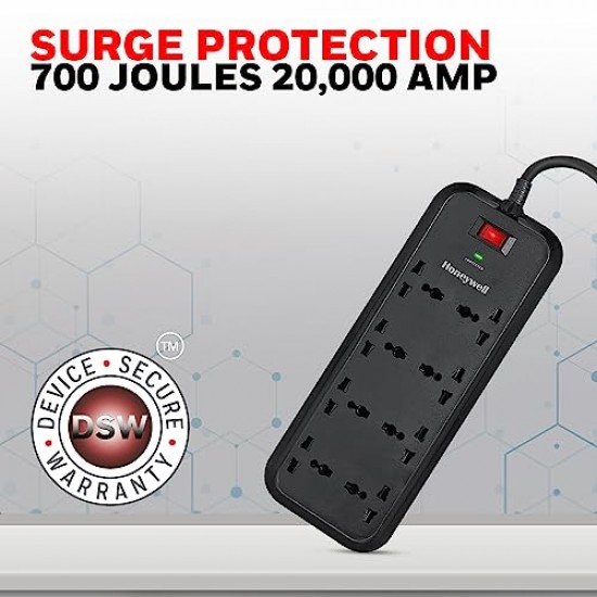 Honeywell Surge Protector  Universal Sockets,20000Amp