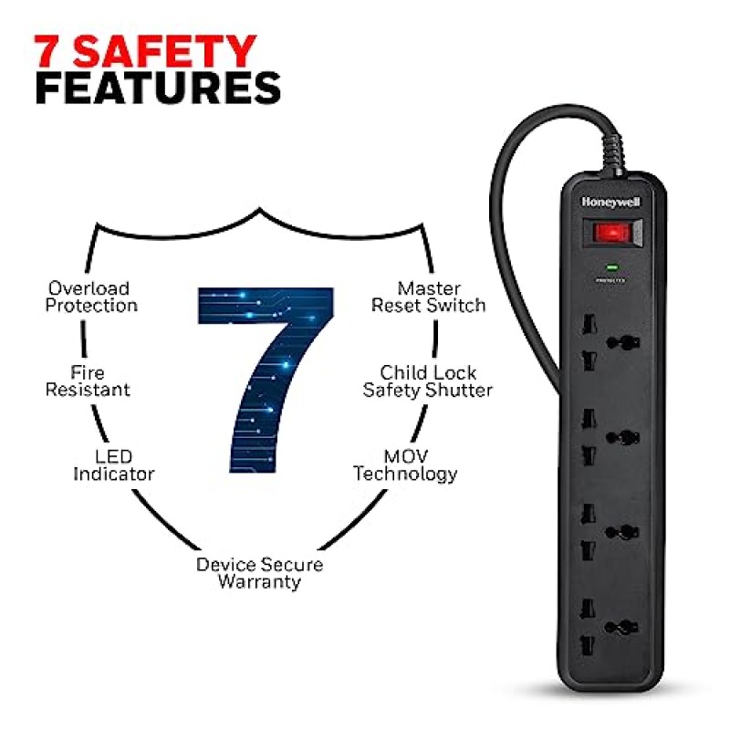 Honeywell Surge Protector  Universal Sockets,20000Amp