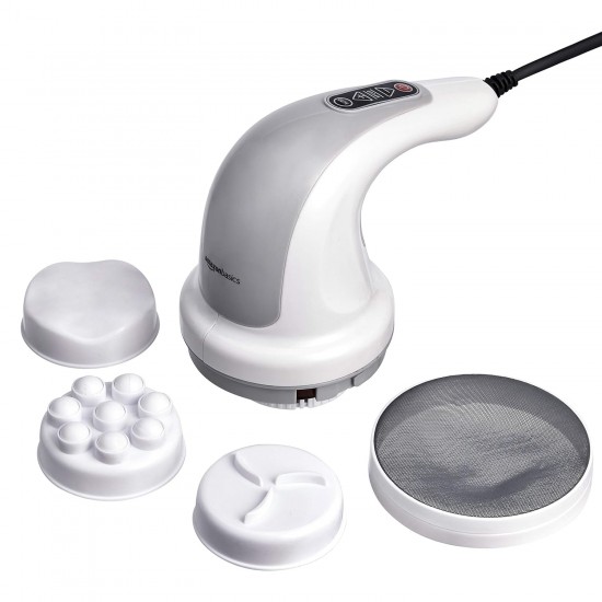 amazon basics Handheld Corded Electric Device for Full Body Massage, White Gray