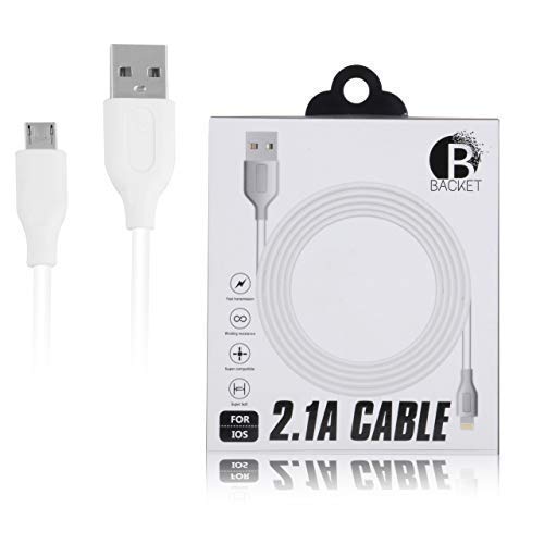 Backet Micro USB Cable for Android with Charging Speeds Up to 2.1 Amps (White) Backet Micro USB Cable for Android with Charging Speeds Up to 2.1 Amps (White)