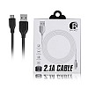 Backet Micro USB Cable for Android with Charging Speeds Up to 2.1 Amps (White)