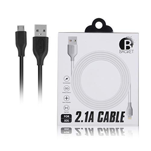 Backet Micro USB Cable for Android with Charging Speeds Up to 2.1 Amps (White) Backet Micro USB Cable for Android with Charging Speeds Up to 2.1 Amps (White)