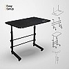 Gizga Essentials Multi-Purpose Height-Adjustable Laptop Table, Ergonomic Study Table, Portable, with Docking for Tablet,  Black