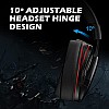 EKSA E900Pro Gaming Wired Over Ear Headphones with Virtual 7.1 Surround Sound, Noise Cancelling with Mic Black