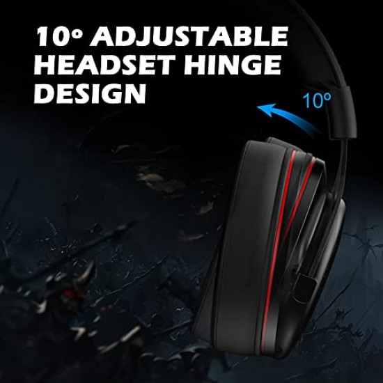 EKSA E900Pro Gaming Wired Over Ear Headphones with Virtual 7.1 Surround Sound, Noise Cancelling with Mic Black