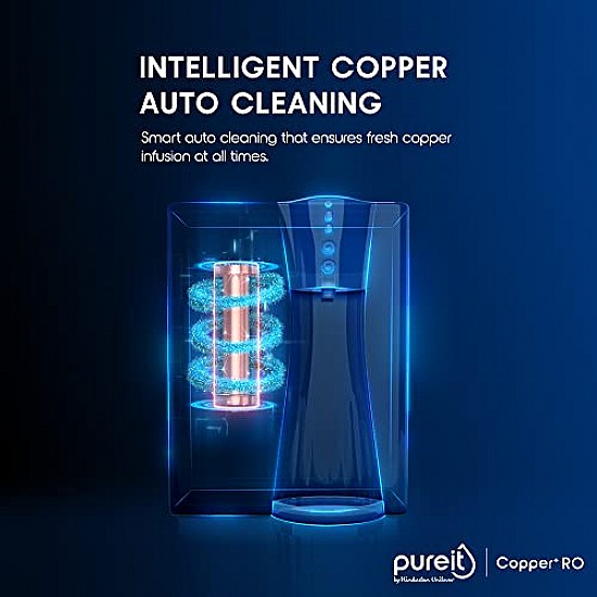 HUL Pureit Copper+ Mineral RO + UV + MF 7 stage Water Purifier Black And Copper 8 litres Water Purifier