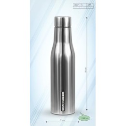 Signoraware Blaze Single Walled Stainless Steel Fridge Water Bottle, 1 Litre, Silver,Set of 1 Signoraware Blaze Single Walled Stainless Steel Fridge Water Bottle, 1 Litre, Silver,Set of 1