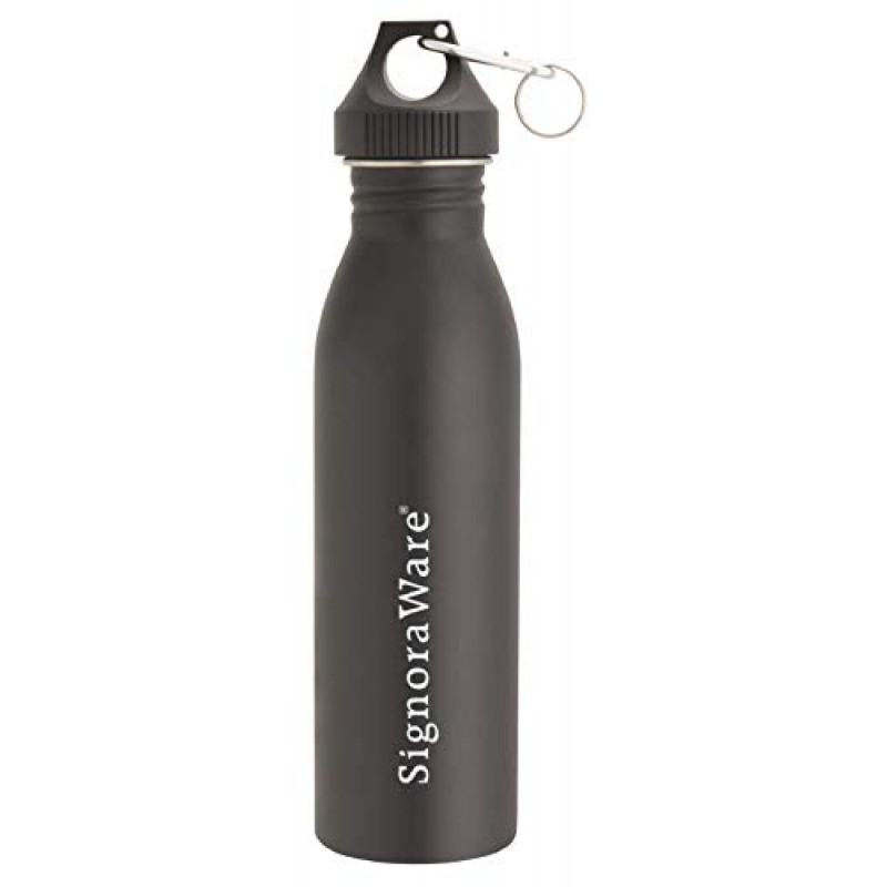 Signoraware Blaze Single Walled Stainless Steel Fridge Water Bottle, 1 Litre, Silver,Set of 1