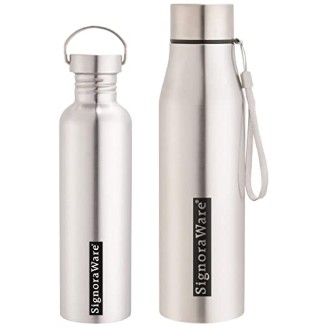 Signoraware Blaze Single Walled Stainless Steel Fridge Water Bottle, 1 Litre, Silver,Set of 1 Signoraware Blaze Single Walled Stainless Steel Fridge Water Bottle, 1 Litre, Silver,Set of 1