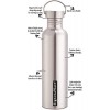 Signoraware Blaze Single Walled Stainless Steel Fridge Water Bottle, 1 Litre, Silver,Set of 1