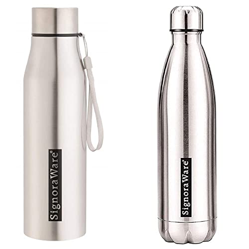Signoraware Blaze Single Walled Stainless Steel Fridge Water Bottle, 1 Litre, Silver,Set of 1 Signoraware Blaze Single Walled Stainless Steel Fridge Water Bottle, 1 Litre, Silver,Set of 1
