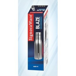 Signoraware Blaze Single Walled Stainless Steel Fridge Water Bottle, 1 Litre, Silver,Set of 1 Signoraware Blaze Single Walled Stainless Steel Fridge Water Bottle, 1 Litre, Silver,Set of 1
