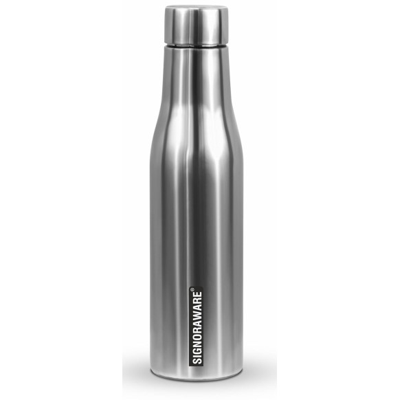 Signoraware Blaze Single Walled Stainless Steel Fridge Water Bottle, 1 Litre, Silver,Set of 1 Signoraware Blaze Single Walled Stainless Steel Fridge Water Bottle, 1 Litre, Silver,Set of 1