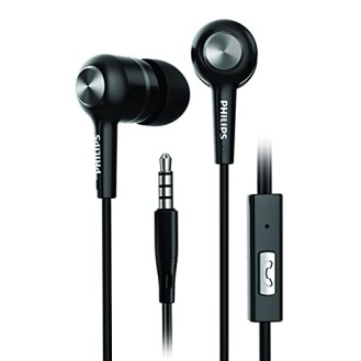 Philips Audio SHE1505 Wired in Ear Earphones with Mic (Black)- Philips Audio SHE1505 Wired in Ear Earphones with Mic (Black)-