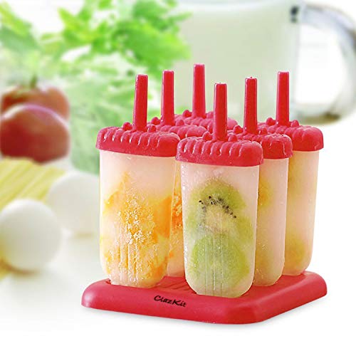 Clazkit 6 Pcs 100% Food Grade Homemade Reusable Ice Popsicle Makers Frozen Ice Cream Moulds Clazkit 6 Pcs 100% Food Grade Homemade Reusable Ice Popsicle Makers Frozen Ice Cream Moulds