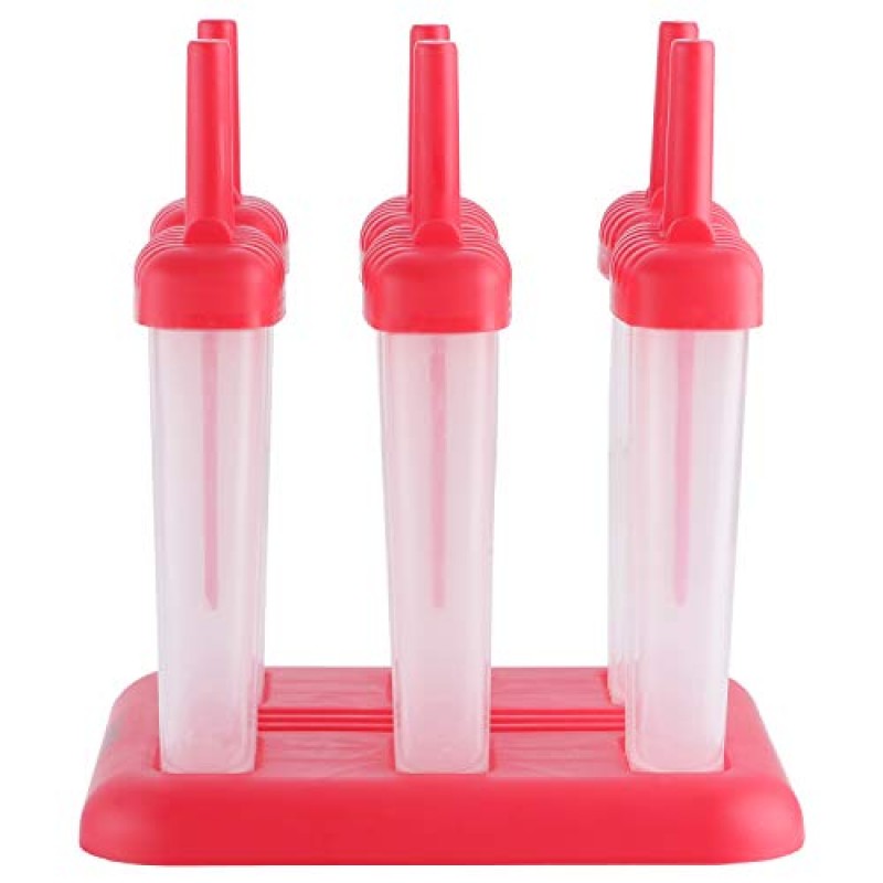 Clazkit 6 Pcs 100% Food Grade Homemade Reusable Ice Popsicle Makers Frozen Ice Cream Moulds