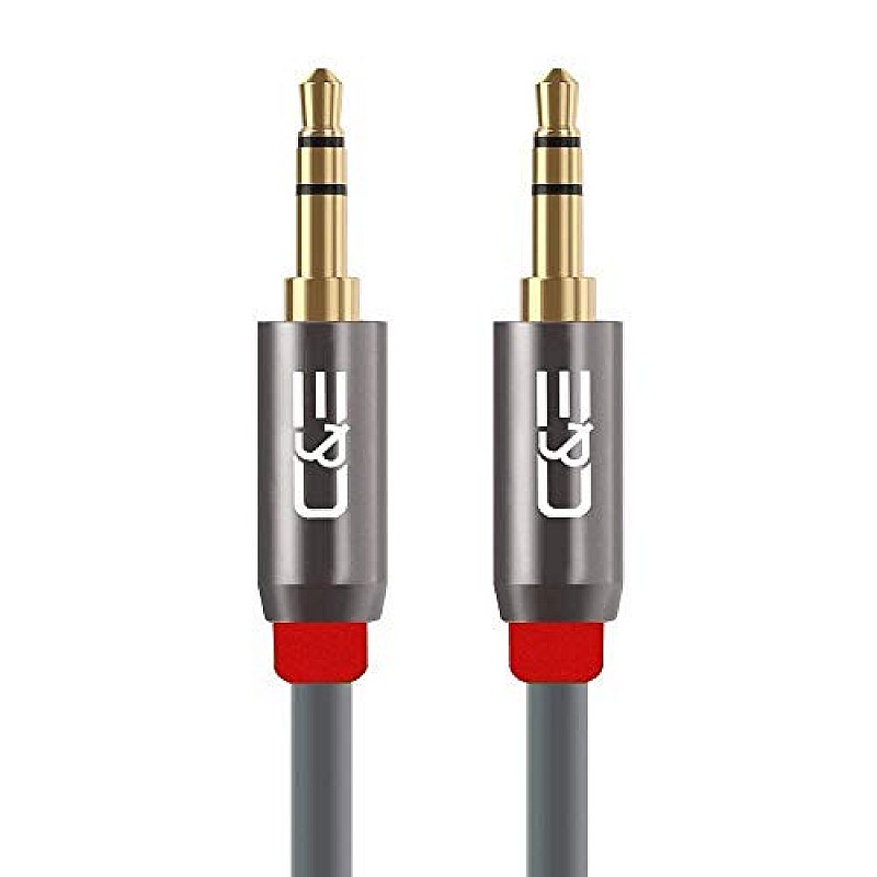 C&E CNE722887 50ft(15.2M) 3.5mm Aux Male to Male Extension Stereo Audio Cable Grey 