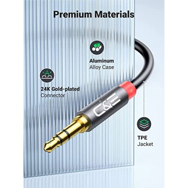 C&E CNE722887 50ft(15.2M) 3.5mm Aux Male to Male Extension Stereo Audio Cable Grey C&E CNE722887 50ft(15.2M) 3.5mm Aux Male to Male Extension Stereo Audio Cable Grey