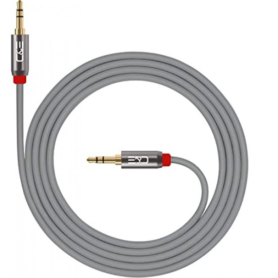 C&E CNE722887 50ft(15.2M) 3.5mm Aux Male to Male Extension Stereo Audio Cable Grey 