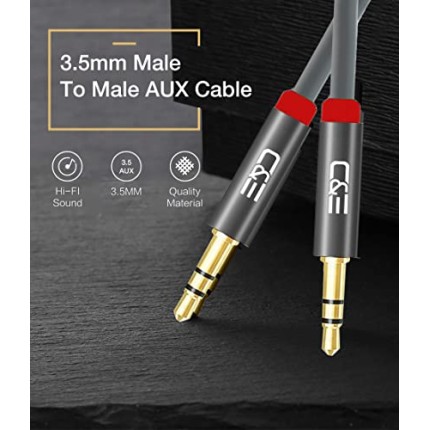 C&E CNE722887 50ft(15.2M) 3.5mm Aux Male to Male Extension Stereo Audio Cable Grey C&E CNE722887 50ft(15.2M) 3.5mm Aux Male to Male Extension Stereo Audio Cable Grey