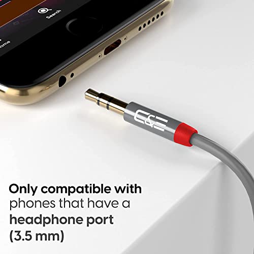 C&E CNE722887 50ft(15.2M) 3.5mm Aux Male to Male Extension Stereo Audio Cable Grey C&E CNE722887 50ft(15.2M) 3.5mm Aux Male to Male Extension Stereo Audio Cable Grey