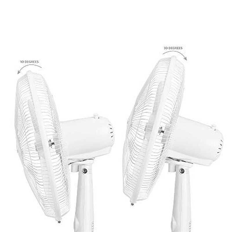 amazon basics High Speed 55 Watt Oscillating Pedestal Fan, 400Mm Sweep Length, White (without Remote)