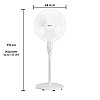 amazon basics High Speed 55 Watt Oscillating Pedestal Fan, 400Mm Sweep Length, White (without Remote)