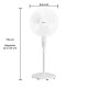 amazon basics High Speed 55 Watt Oscillating Pedestal Fan, 400Mm Sweep Length, White (without Remote)