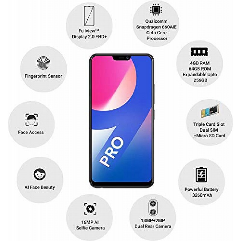 Vivo V9 Pro (4GB RAM 64GB Storage Black Refurbished