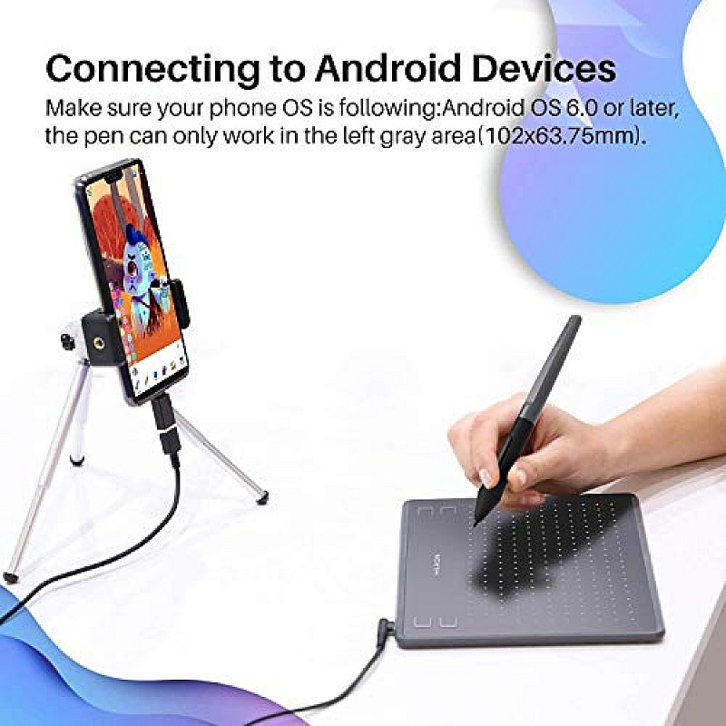 HUION HS64 Graphics Drawing Tablet Battery-Free Stylus Android Windows macO (HS64, 6.3 x 4 inch)