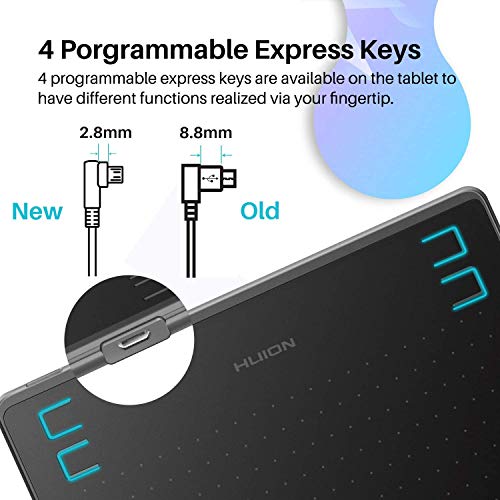 HUION HS64 Graphics Drawing Tablet Battery-Free Stylus Android Windows macO (HS64, 6.3 x 4 inch) HUION HS64 Graphics Drawing Tablet Battery-Free Stylus Android Windows macO (HS64, 6.3 x 4 inch)