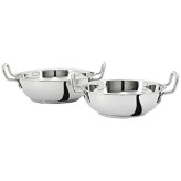Amazon Brand Solimo Stainless Steel Induction Bottom Kadhai Set size 18cm, 20cm Amazon Brand Solimo Stainless Steel Induction Bottom Kadhai Set size 18cm, 20cm