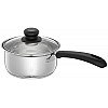 Amazon Brand Solimo Stainless Steel Saucepan with Glass Lid, Induction Base 1500 milliliters 