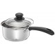 Amazon Brand Solimo Stainless Steel Saucepan with Glass Lid, Induction Base 1500 milliliters 