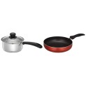 Amazon Brand Solimo Stainless Steel Saucepan with Glass Lid, Induction Base 1500 milliliters 