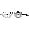 Amazon Brand Solimo Stainless Steel Saucepan with Glass Lid, Induction Base 1500 milliliters 