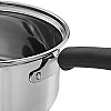 Amazon Brand Solimo Stainless Steel Saucepan with Glass Lid, Induction Base 1500 milliliters 