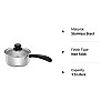 Amazon Brand Solimo Stainless Steel Saucepan with Glass Lid, Induction Base 1500 milliliters 