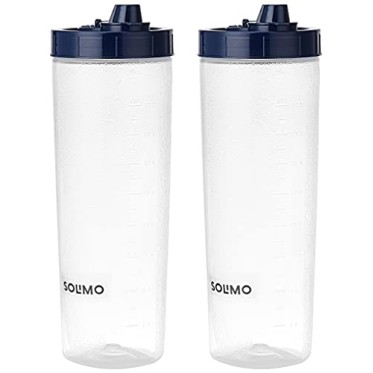 Amazon Brand - Solimo Plastic Oil Dispenser, Set Of 2 (1 L Each), Dark Blue, 1 liter Amazon Brand - Solimo Plastic Oil Dispenser, Set Of 2 (1 L Each), Dark Blue, 1 liter