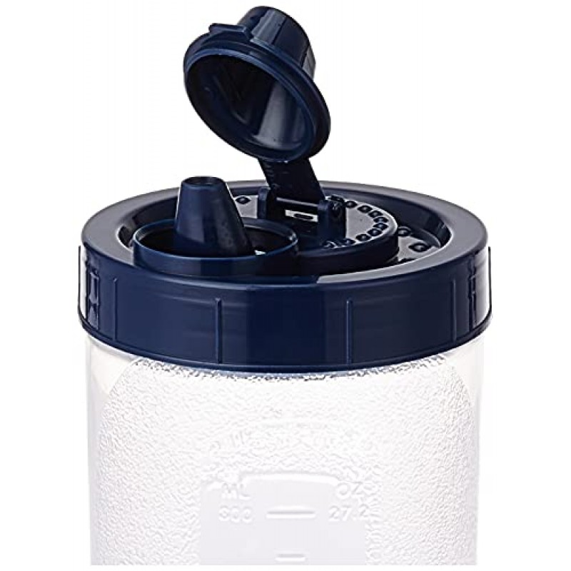 Amazon Brand - Solimo Plastic Oil Dispenser, Set Of 2 (1 L Each), Dark Blue, 1 liter