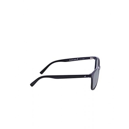 Fastrack Mens Polarized Wayfarer Sunglasses (P418GR4P, Black Frame, Green Lens, 53mm)