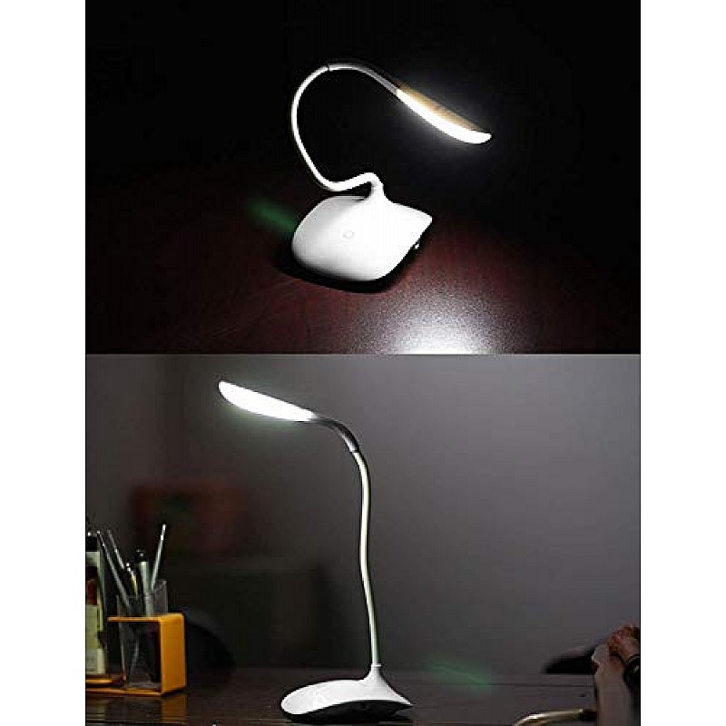 AIRTREE Plastic Rechargeable LED Table Lamp (White)